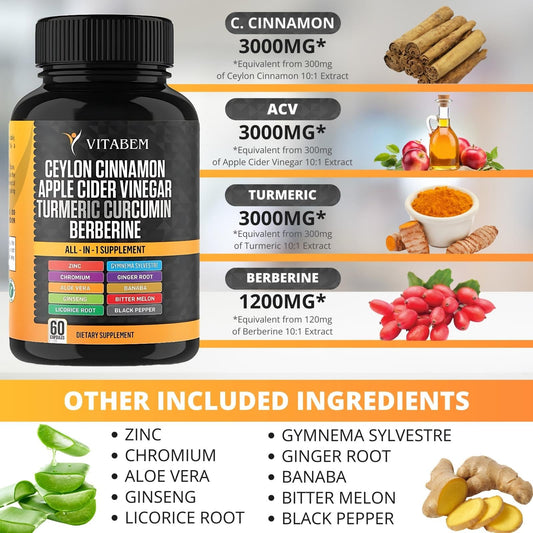Vitabem Apple Cider Vinegar capsules bottle for convenient daily support