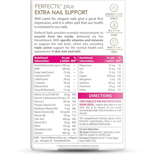 Illustration of nutrients for nails, skin and hair