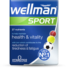 Wellman Sport Tablets packaging box with branding (hero image)