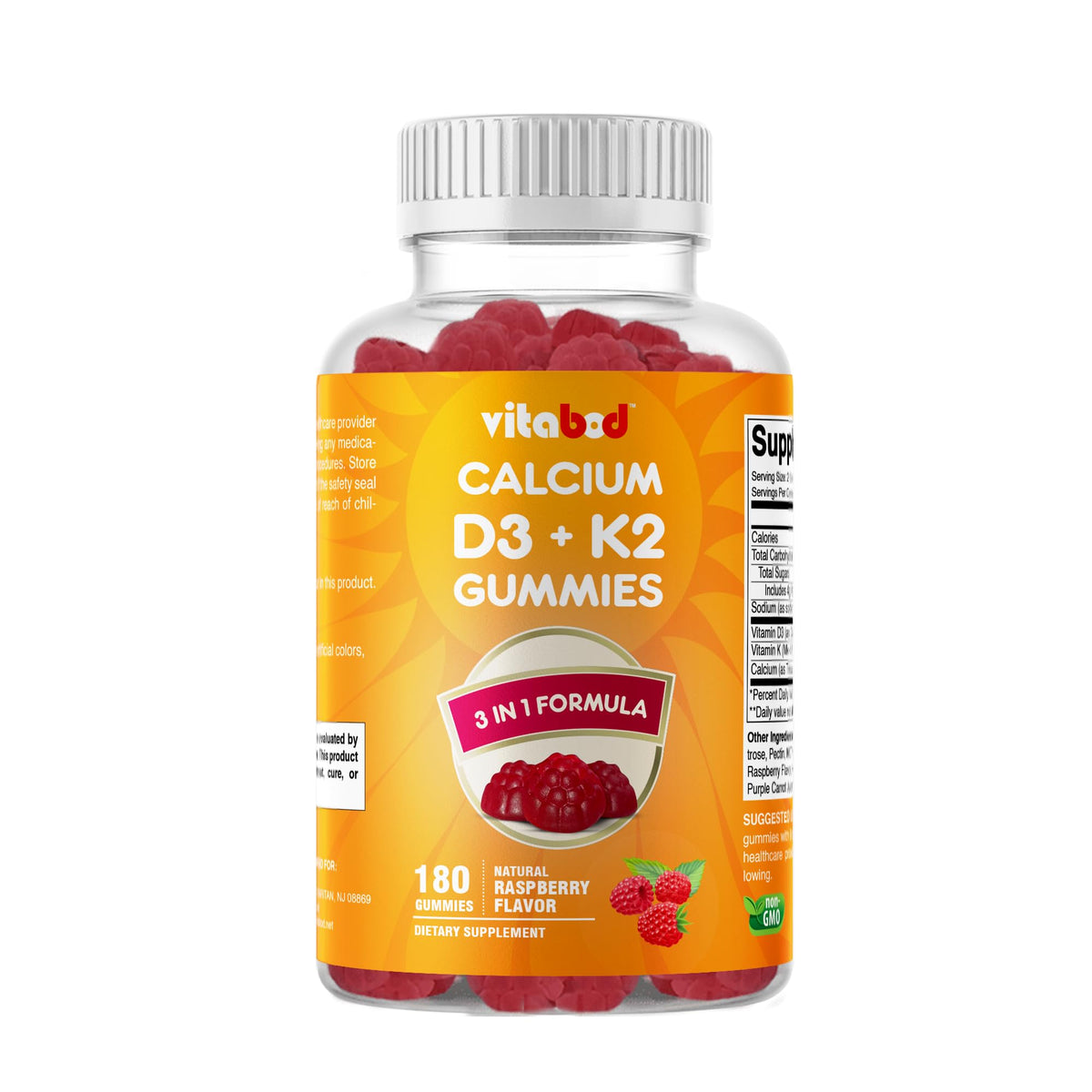 Vitabod D3 K2 gummies raspberry flavor