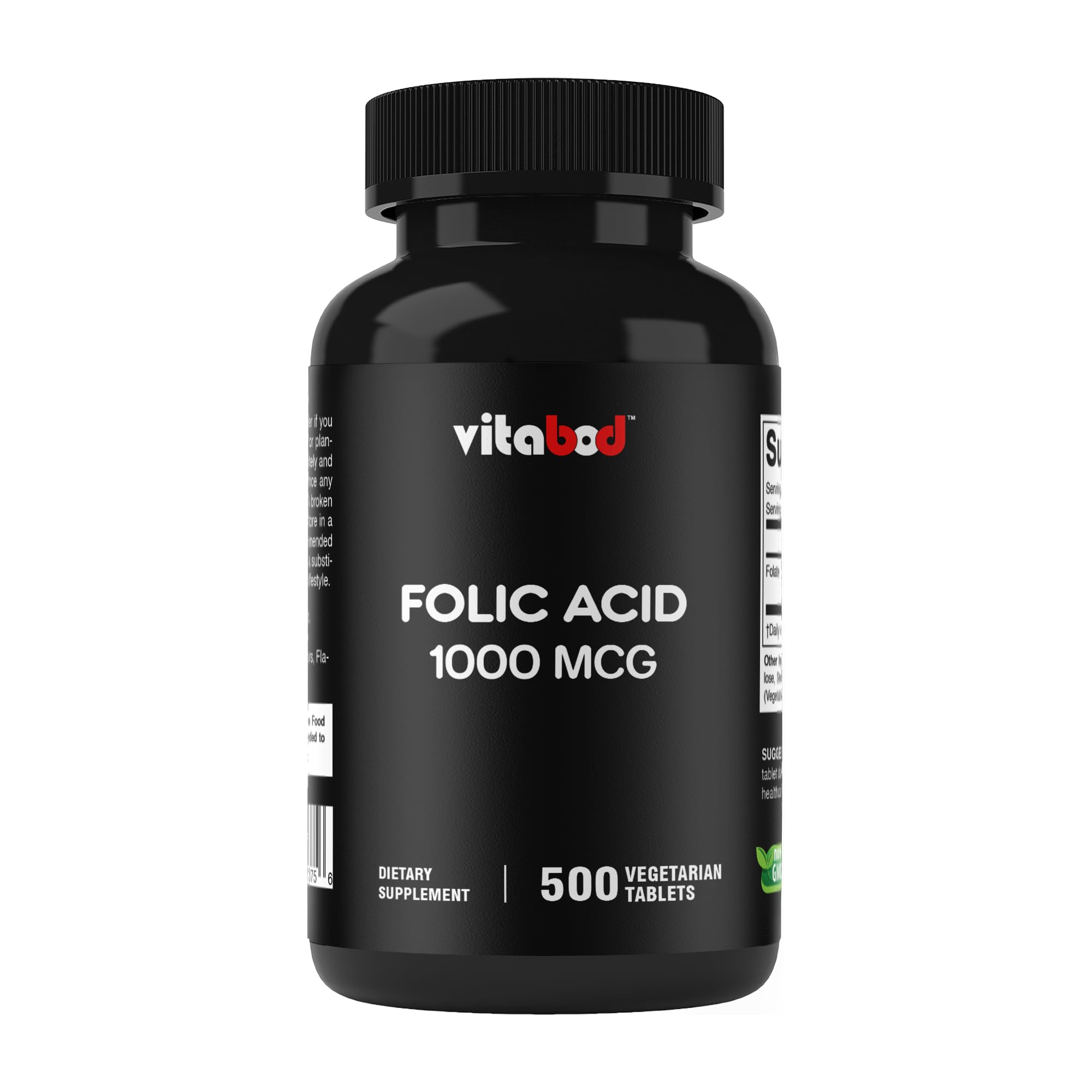 Vitabod Folic Acid 1 mg bottle label