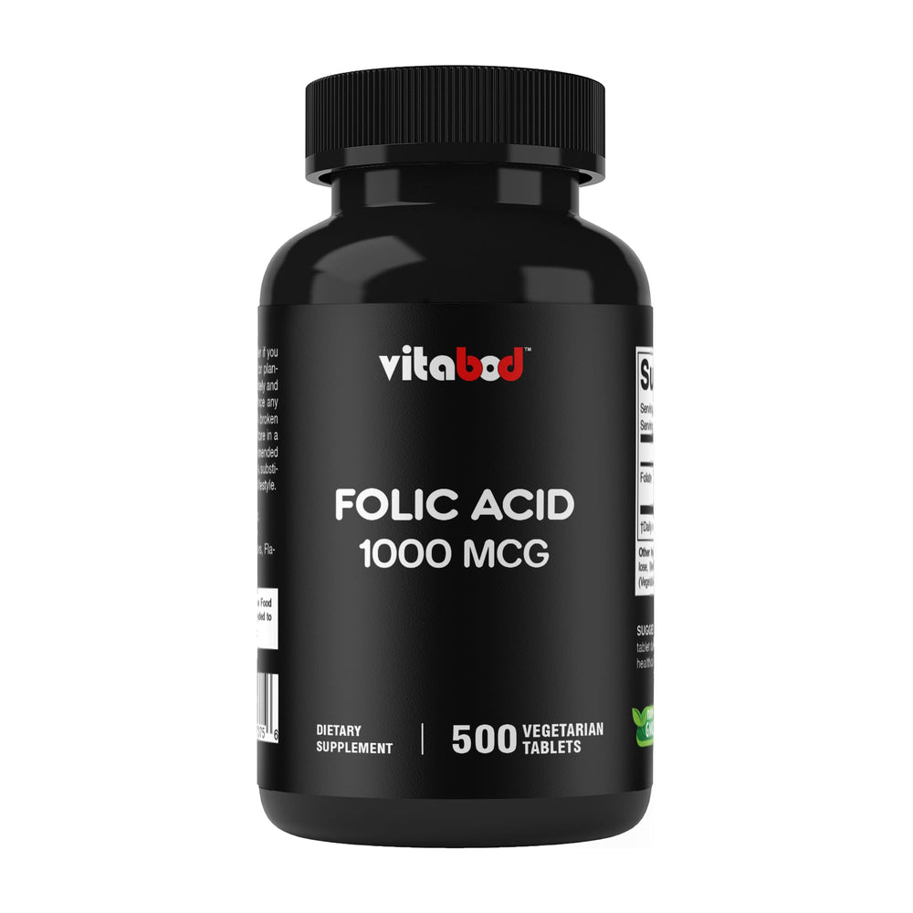 Vitabod Folic Acid 1 mg bottle label