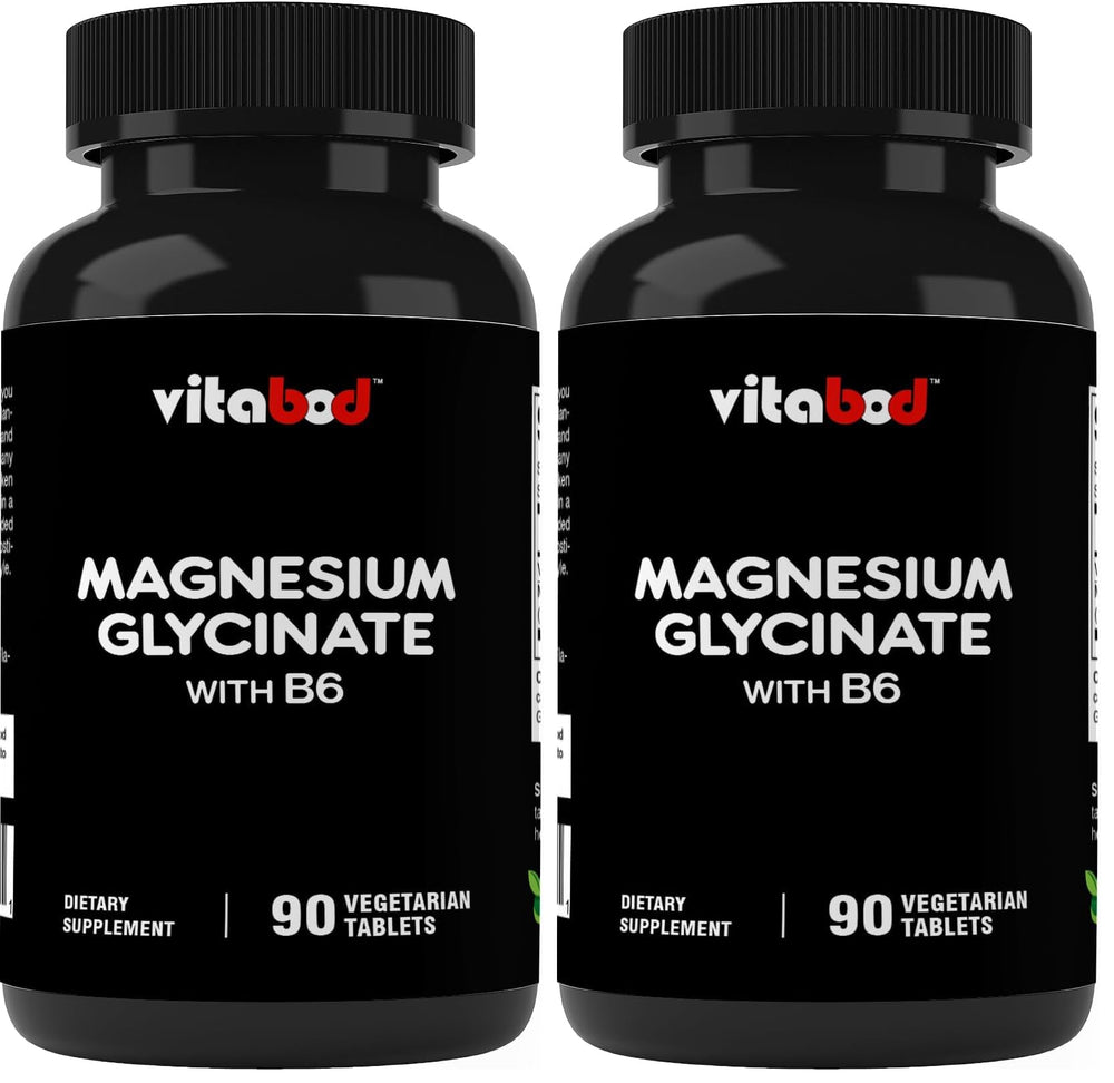 Vitabod Magnesium Glycinate 1000 mg bottle with 180 tablets (Pack of 2)