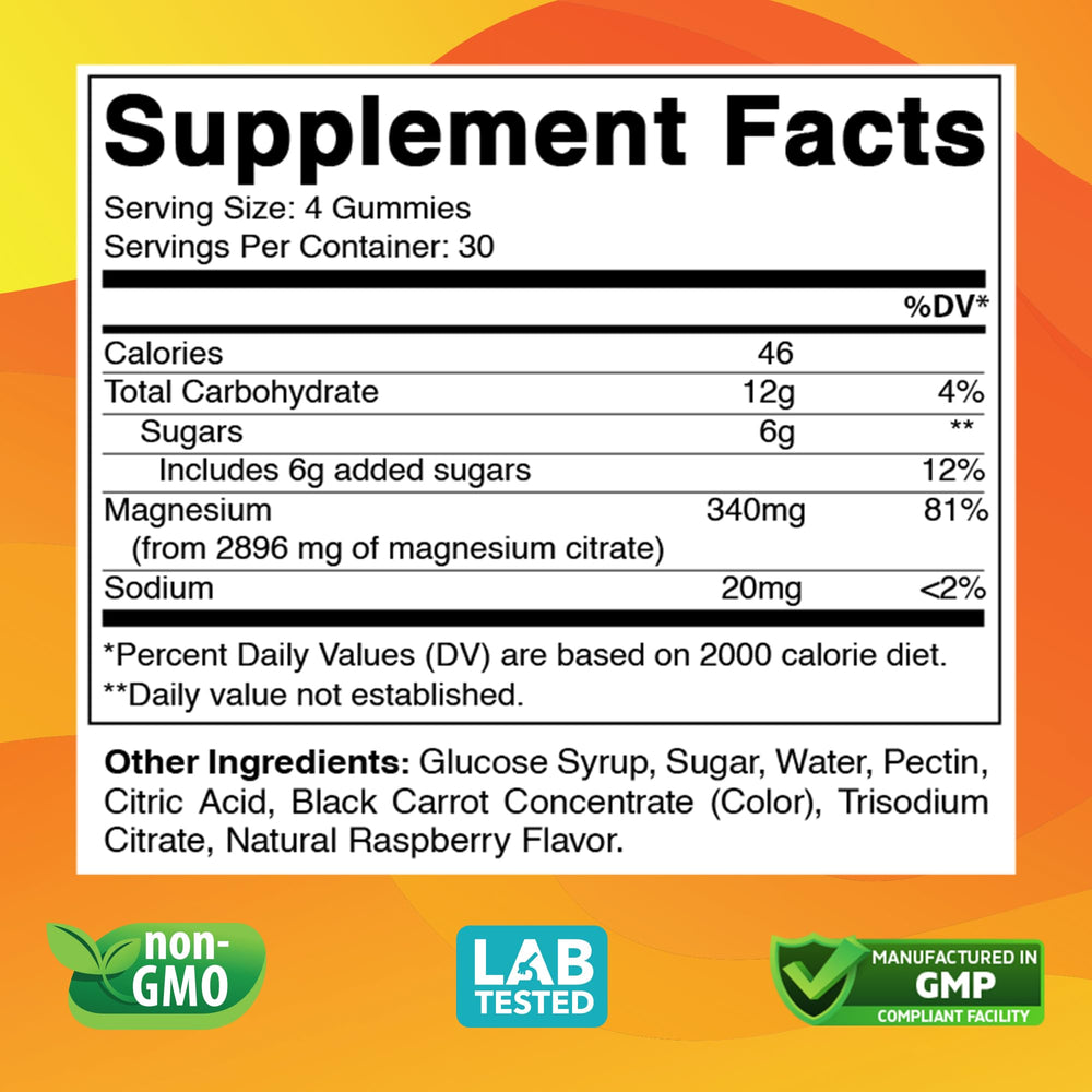 Delicious raspberry flavored Vitabod Magnesium Gummies close-up