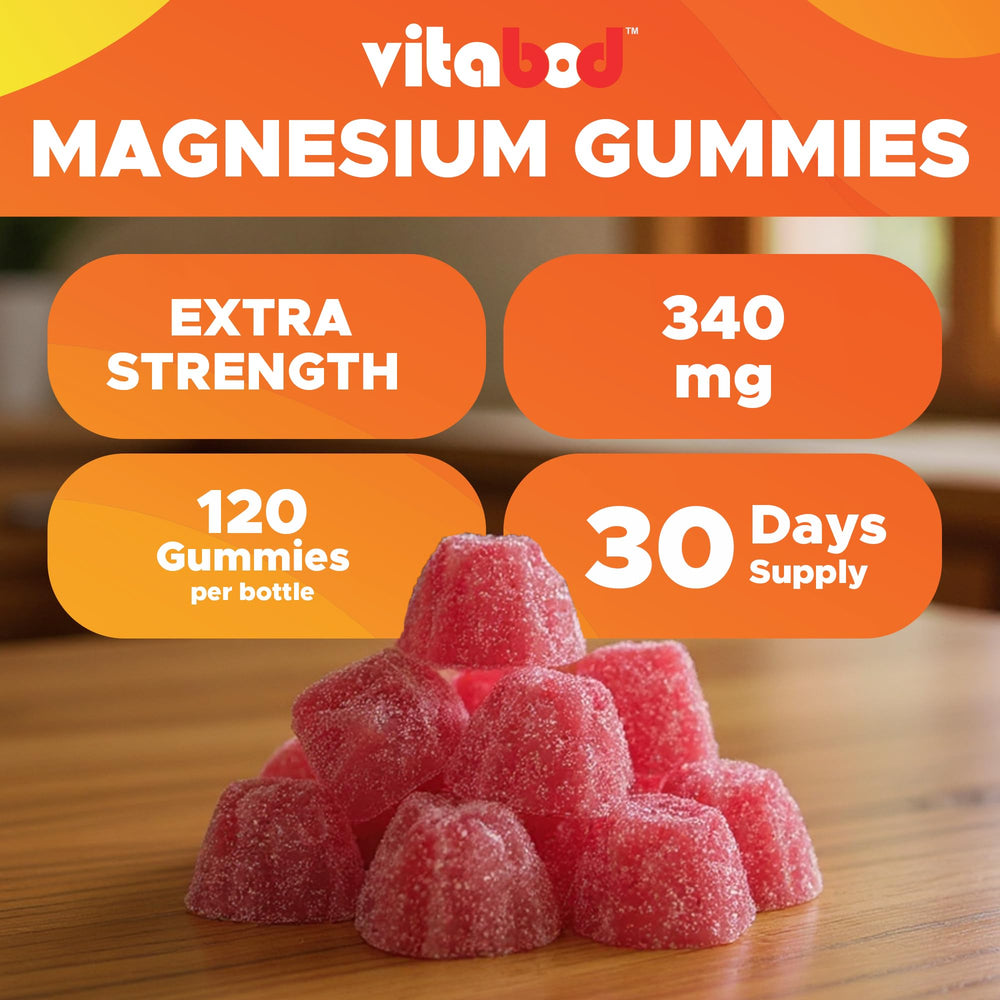 Ingredient and supplement facts for Vitabod Magnesium Gummies