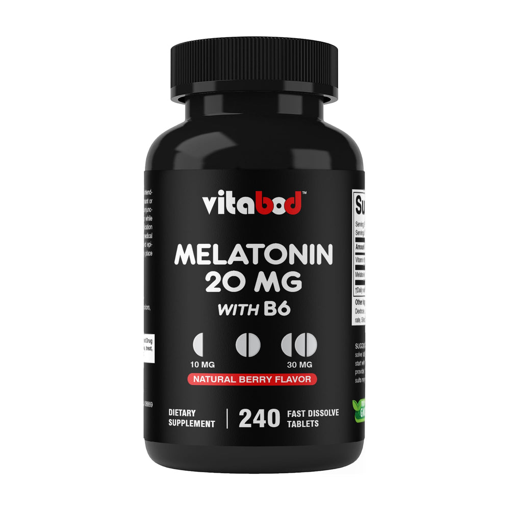 Vitabod Melatonin 20 mg bottle with Berry Flavor label