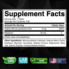 Close-up of fast-dissolving melatonin tablet showing scoring