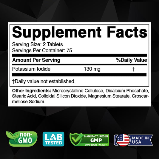 Front view of Vitabod Potassium Iodide bottle