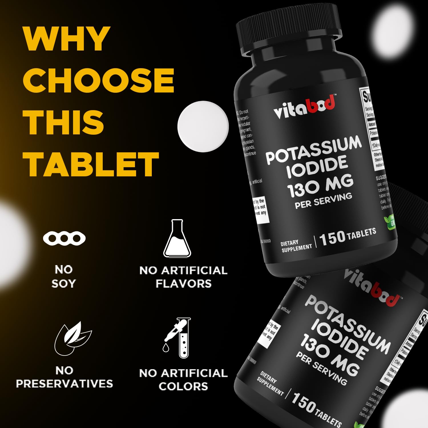 Two Vitabod potassium iodide bottles side by side