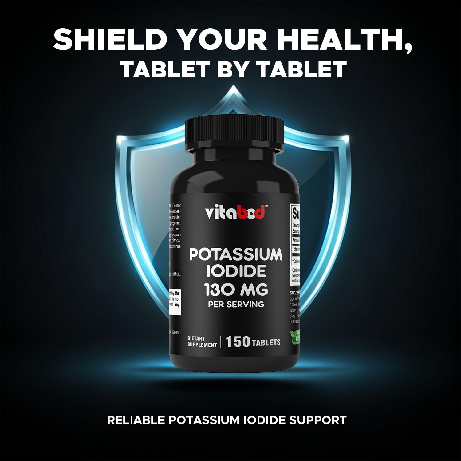 Bottle label with ingredients and supplement facts
