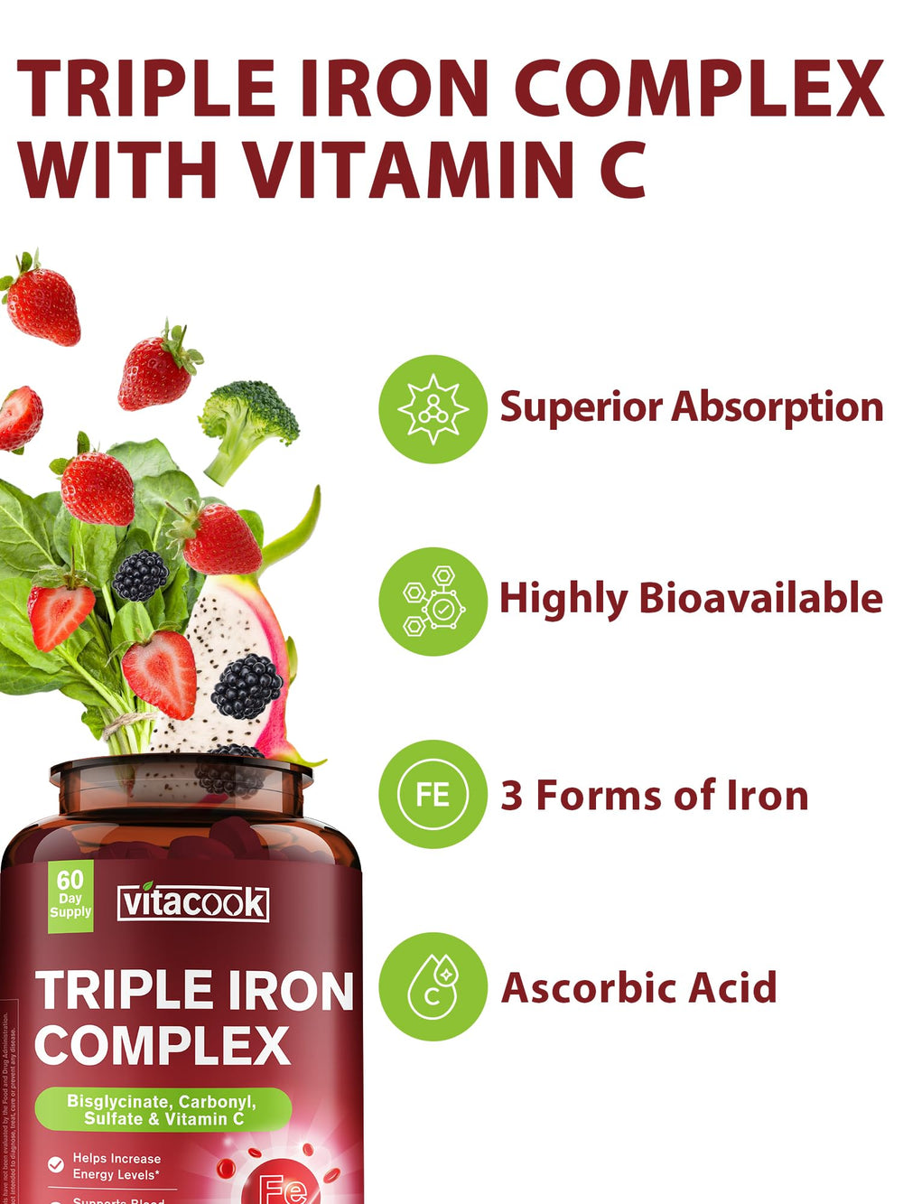 Healthy energy and red blood cell support concept