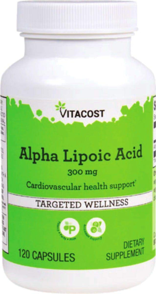 Vitacost Alpha Lipoic Acid 300 mg bottle with 120 capsules