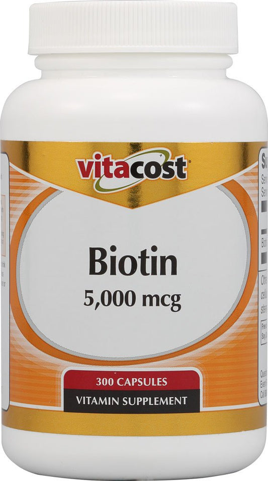Vitacost Biotin 5000 mcg bottle - 300 capsules