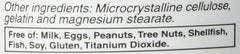 Supplement facts panel for Vitacost Butterbur Extract