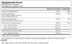 Vitacost Calcium Magnesium & Vitamin D label close-up