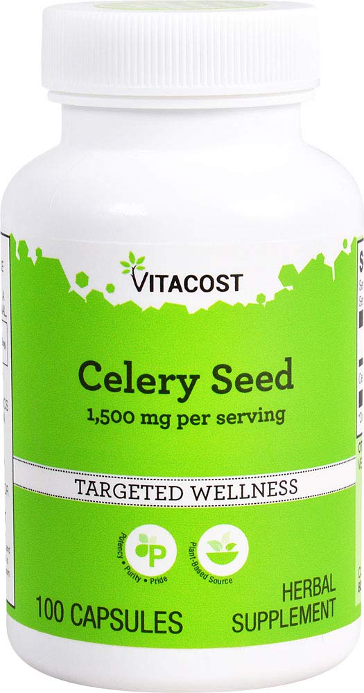 Vitacost Celery Seed – 1,500 mg per serving, 100 capsules bottle