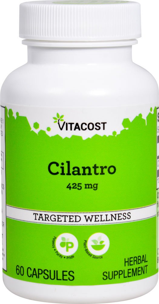 Vitacost Cilantro (Coriander) 425 mg bottle of 60 capsules