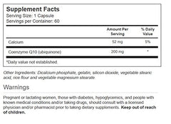 Close up of Vitacost CoQ10-200 mg bottle and capsules