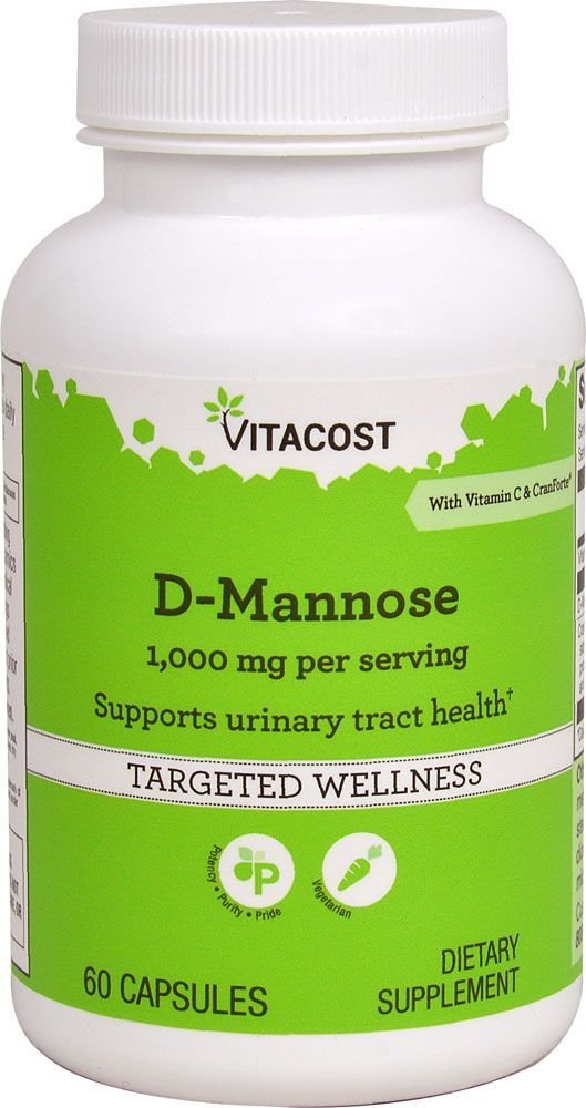 Vitacost D-Mannose with CranForte - 60 Capsules bottle