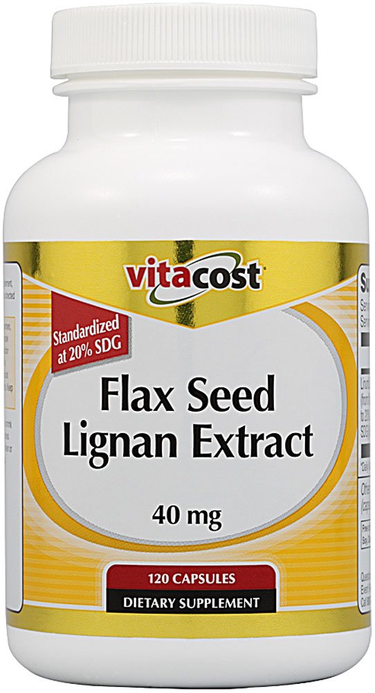 Vitacost Flax Seed Lignan Extract bottle with 120 capsules