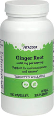 Bottle of Vitacost Ginger Root - 1100 mg per serving, 180 capsules