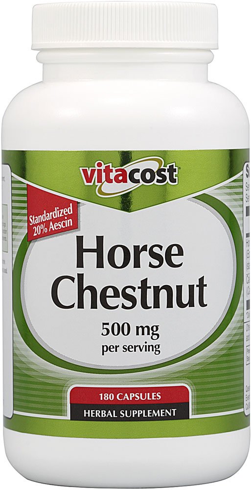 Vitacost Horse Chestnut seed extract, standardized to 20% aescin, 500 mg per serving, 180 capsules