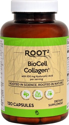 Bottle of Vitacost Hyaluronic Acid with BioCell Collagen II - 120 capsules