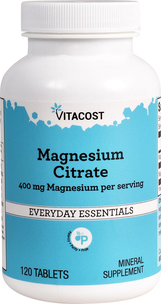 Vitacost Magnesium Citrate bottle - 400 mg per serving, 120 tablets