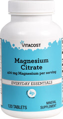 Vitacost Magnesium Citrate bottle - 400 mg per serving, 120 tablets