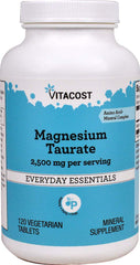 Bottle of Vitacost Magnesium Taurate 120 Vegetarian Tablets