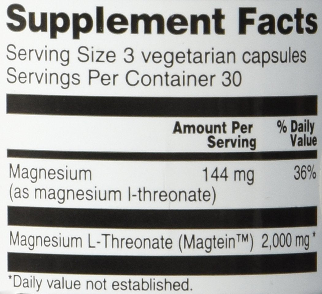 Vegetarian-friendly Vitacost Magtein Magnesium L-Threonate supplement