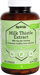 Vitacost Milk Thistle Extract bottle label showing 600 mg per serving and 300 capsules