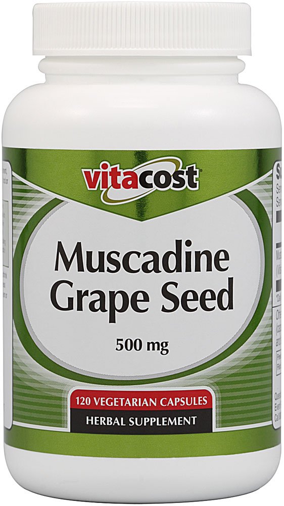 Vitacost Muscadine Grape Seed 500 mg vegetarian capsules - 120 count