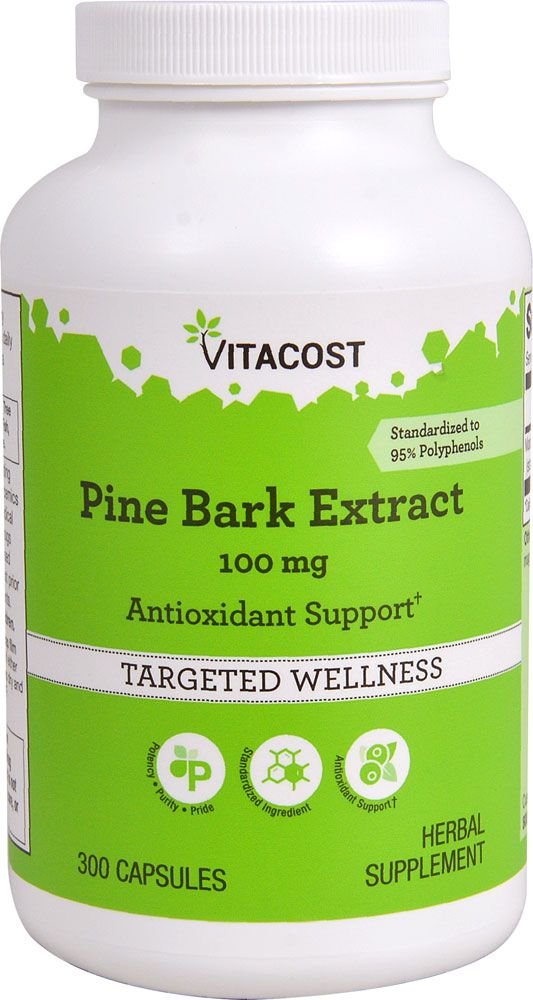 Vitacost Pine Bark Extract 100 mg, standardized to 95% OPCs, 300 capsules