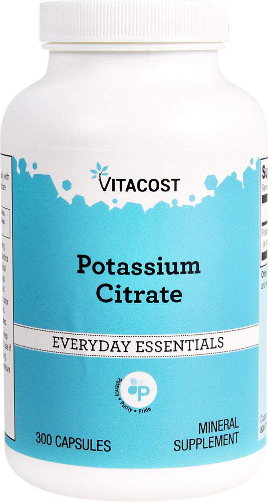 Bottle of Vitacost Potassium Citrate 99 mg 300 Capsules