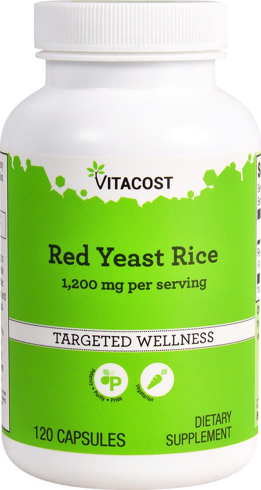 Vitacost Red Yeast Rice 1200 mg bottle label