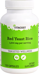 Vitacost Red Yeast Rice 1200 mg bottle label