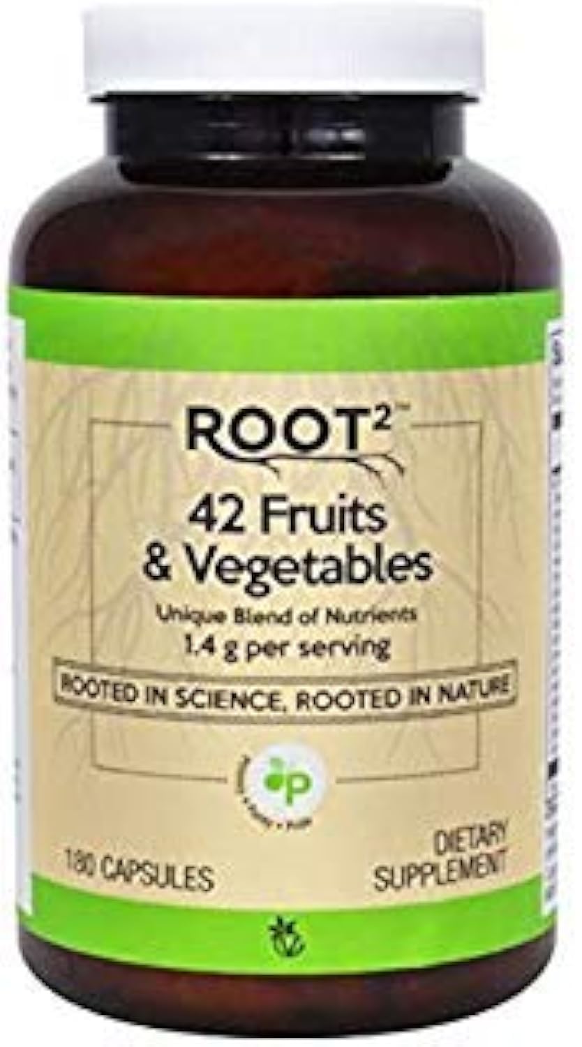 Vitacost ROOT2 42 Fruits & Vegetables bottle of 180 capsules