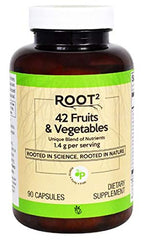 Bottle of Vitacost ROOT2 42 Fruits & Vegetables (90 capsules)