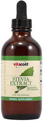 Vitacost Stevia Extract 4 fl oz bottle on white background