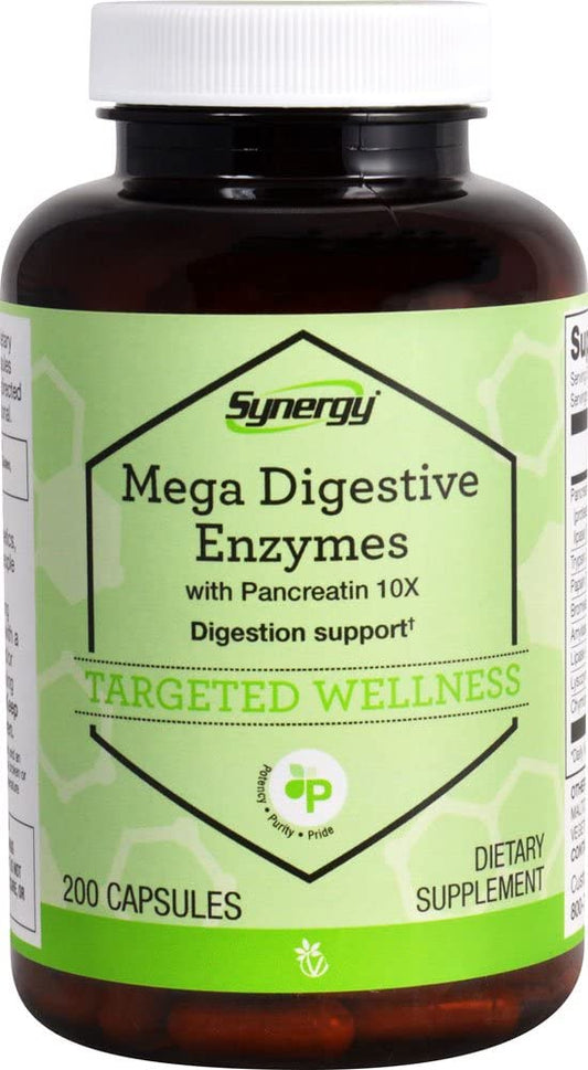 Vitacost Synergy Mega Digestive Enzymes with Pancreatin 10X bottle