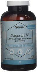 Vitacost Synergy Mega EFA Mini Gels bottle with Natural Strawberry flavor, 240 softgels