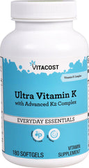 Bottle of Vitacost Ultra Vitamin K with Advanced K2 Complex