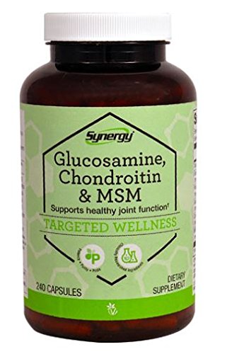 Bottle of Vitacost Synergy Glucosamine Chondroitin & MSM 240 capsules