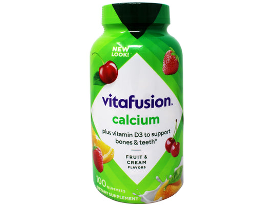 Vitamin D3 and calcium gummies label close-up