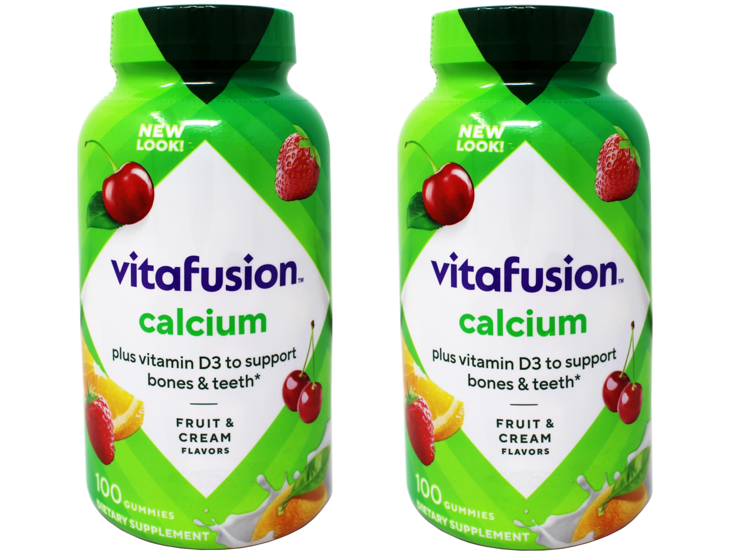 Pack of two Vitafusion Calcium Gummies bottles
