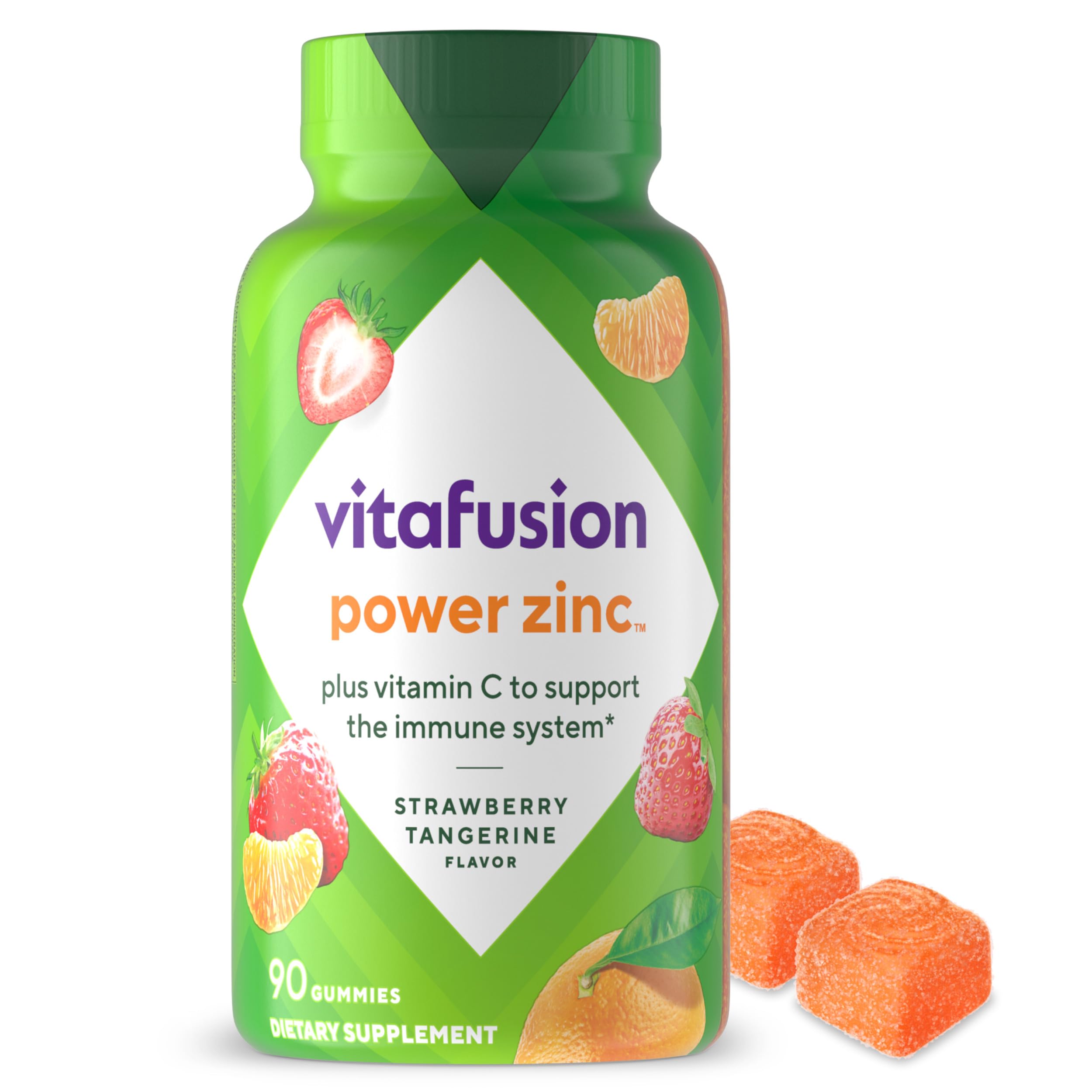 Front view of Vitafusion Power Zinc Gummy Vitamins bottle