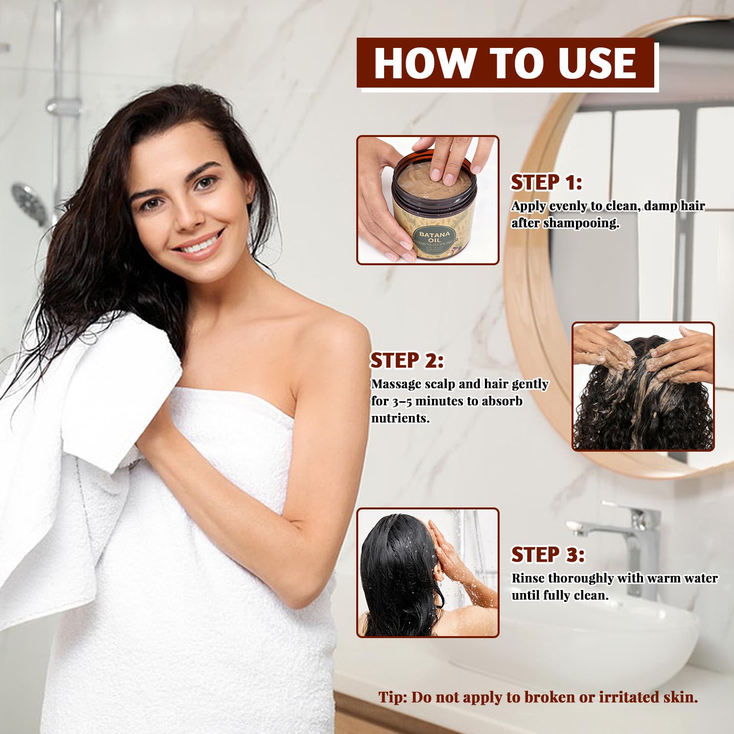 Vital Batana Paste during scalp massage demonstrating a soothing routine.