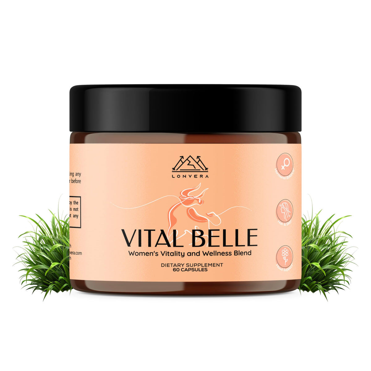 Vital Belle Grass-Fed Beef Organ Supplement for Women bottle with capsules