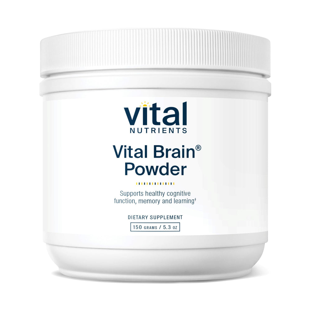Vital Brain Powder container showing Vital Nutrients label